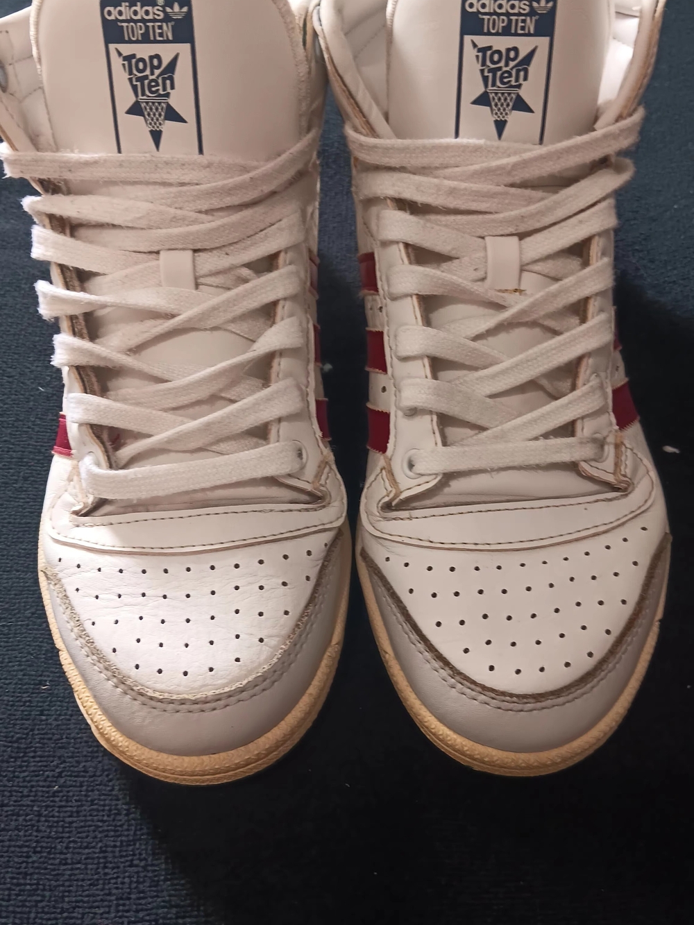 adidas Top Ten Women’s White Sneakers with Red Stripes